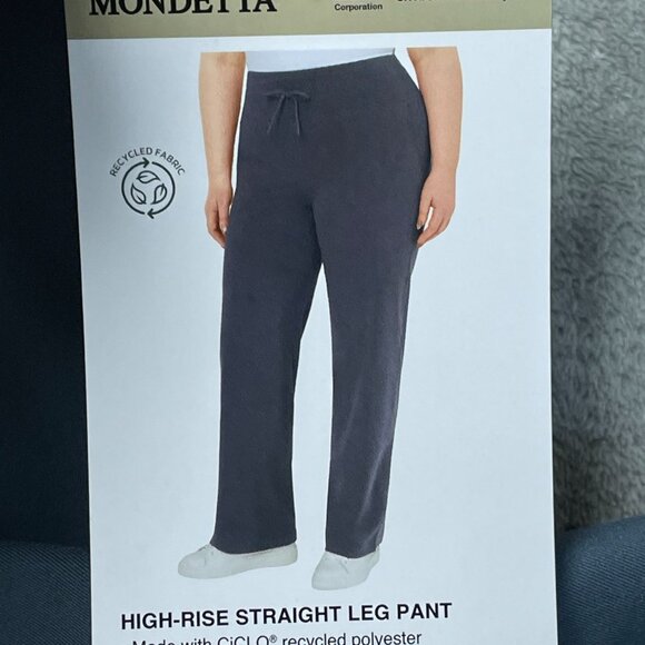 Mondetta Women's L High-Rise Straight Leg Pants Gray/Blue L1219 - Picture 11 of 13